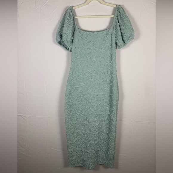 Endless Blu Midi Dress Textured Green Seafoam - XL - Picture 4 of 11